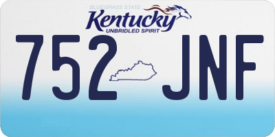 KY license plate 752JNF