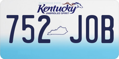 KY license plate 752JOB