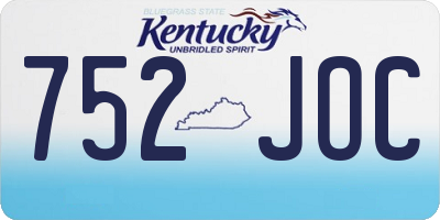 KY license plate 752JOC