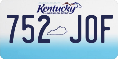 KY license plate 752JOF