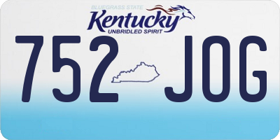 KY license plate 752JOG
