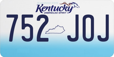 KY license plate 752JOJ