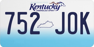 KY license plate 752JOK