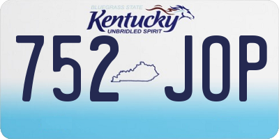KY license plate 752JOP