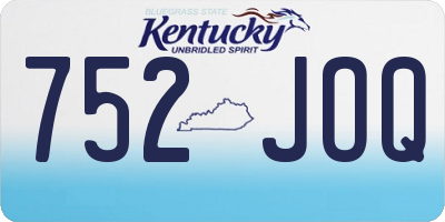KY license plate 752JOQ