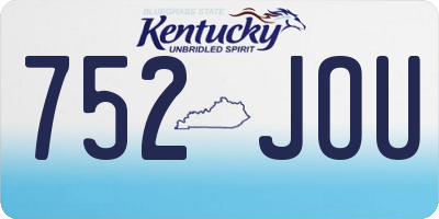 KY license plate 752JOU