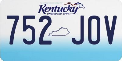 KY license plate 752JOV