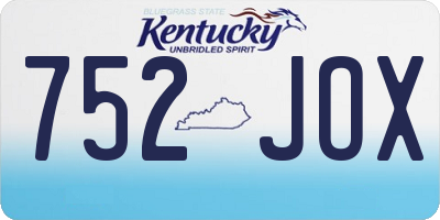 KY license plate 752JOX