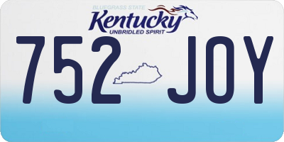 KY license plate 752JOY