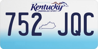 KY license plate 752JQC