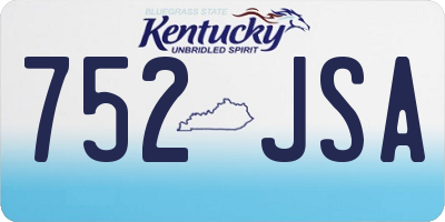 KY license plate 752JSA