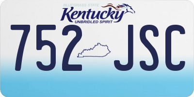 KY license plate 752JSC