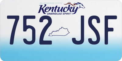 KY license plate 752JSF