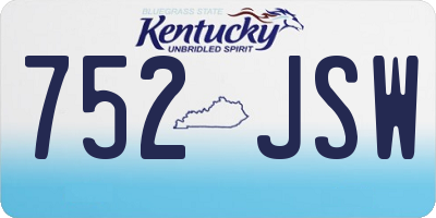 KY license plate 752JSW