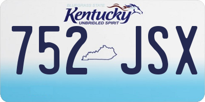 KY license plate 752JSX