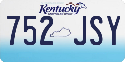 KY license plate 752JSY