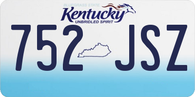 KY license plate 752JSZ