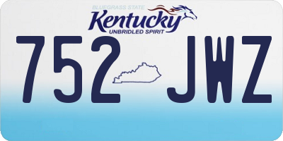 KY license plate 752JWZ
