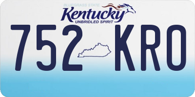 KY license plate 752KRO