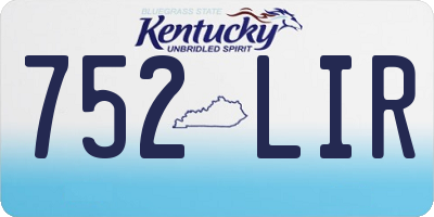 KY license plate 752LIR