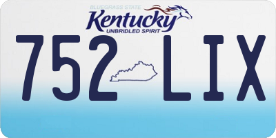 KY license plate 752LIX