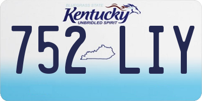 KY license plate 752LIY