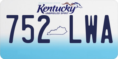 KY license plate 752LWA