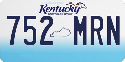 KY license plate 752MRN