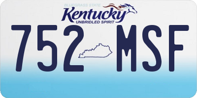 KY license plate 752MSF
