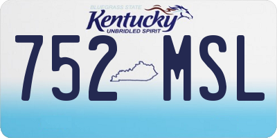 KY license plate 752MSL