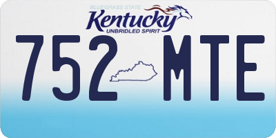 KY license plate 752MTE