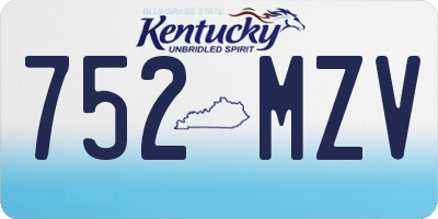 KY license plate 752MZV