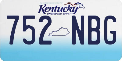 KY license plate 752NBG