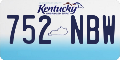 KY license plate 752NBW