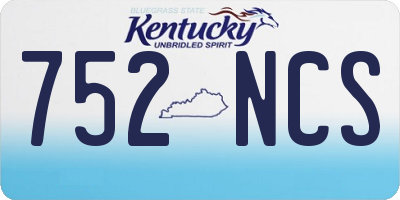 KY license plate 752NCS