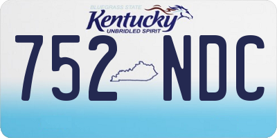 KY license plate 752NDC