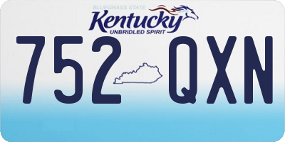 KY license plate 752QXN
