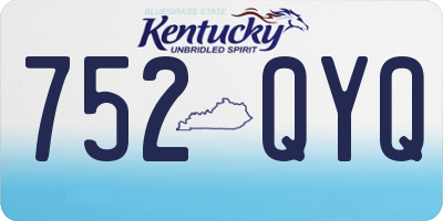 KY license plate 752QYQ