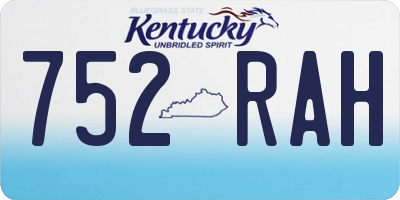 KY license plate 752RAH