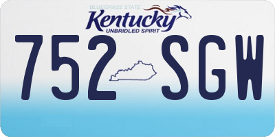 KY license plate 752SGW