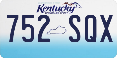 KY license plate 752SQX