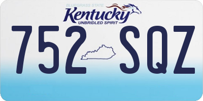 KY license plate 752SQZ
