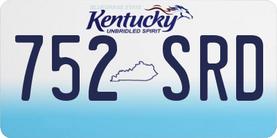 KY license plate 752SRD