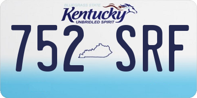 KY license plate 752SRF