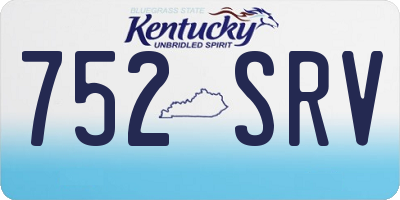 KY license plate 752SRV