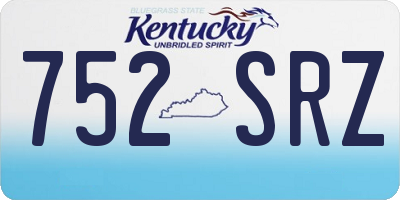 KY license plate 752SRZ