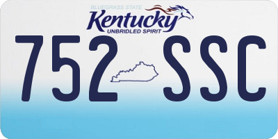 KY license plate 752SSC