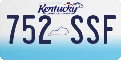 KY license plate 752SSF