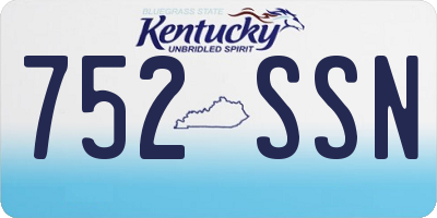 KY license plate 752SSN