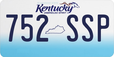 KY license plate 752SSP